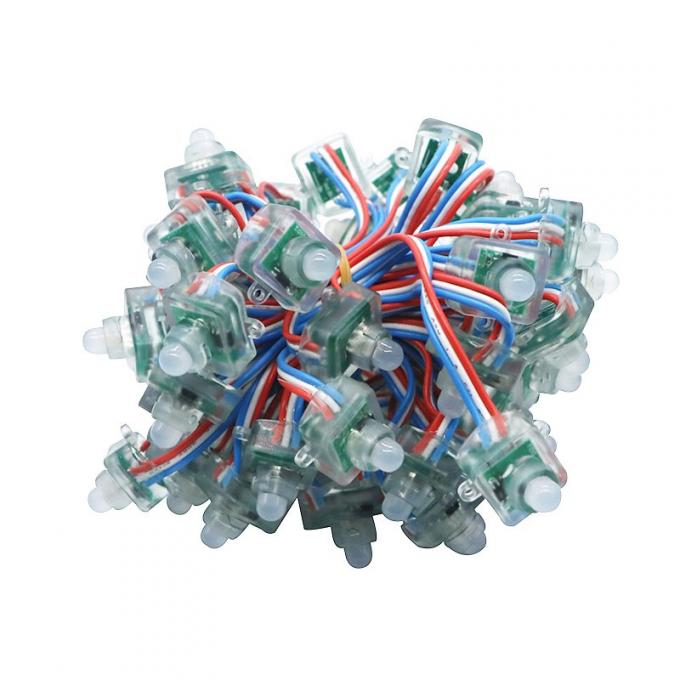 চ্যানেল লেটার স্কয়ার এলইডি পিক্সেল স্ট্রিং DC5V WS2811 স্কোয়ার 12mm বিচ্ছুরিত 0