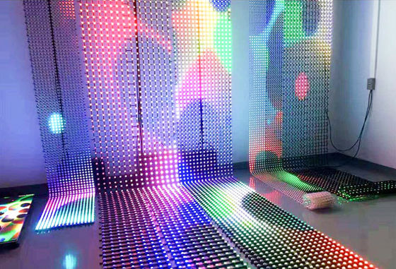 waterproof big size soft led curtain screen led pixel net mesh display