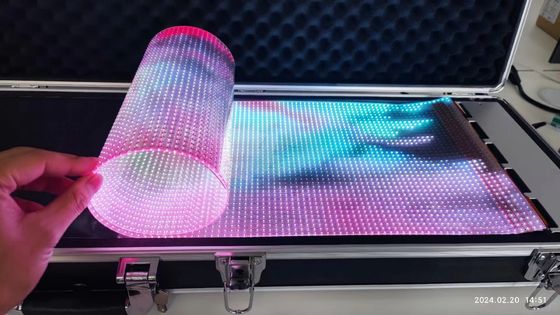 Flexible transparency adhesive LED Film Screen thin Advertising Video Wall P6DC5V WE2121RGB 16bit