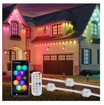 PC Shell Outdoor Eaves Lights IP67 WIFI Control 20*12.5mm DC12V/24V App RGB Permanent Lights for Outdoor