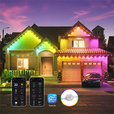 Permanent Christmas IP67 LED Point Lights Rgb Outdoor Decoration Wifi Smart Eave String