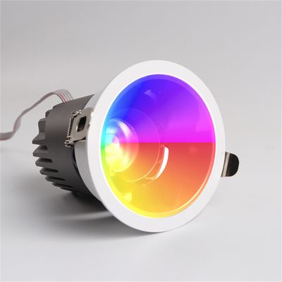 IP20 20W RGBW Color Temperature Fixed Round Commercial Recessed LED Downlight for Mall Lighting