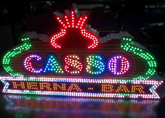 Bulding /  Decoration Advertising LED Signs With Single Color Lamp 9mm 12mm