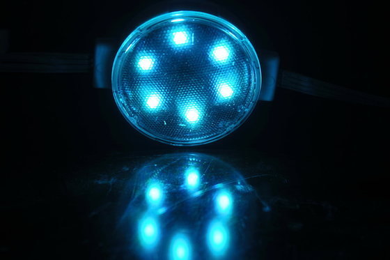 50mm DC24V 2W LED পিক্সেল লাইট ফুল কালার Rgbw Smd3535 6 ল্যাম্প IP67 LED ডট প্রোগ্রামেবল