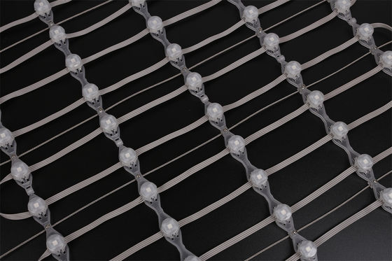 20mm Transparent Pixel Mesh Screen Waterproof Outdoor Programmable LED Curtain Display