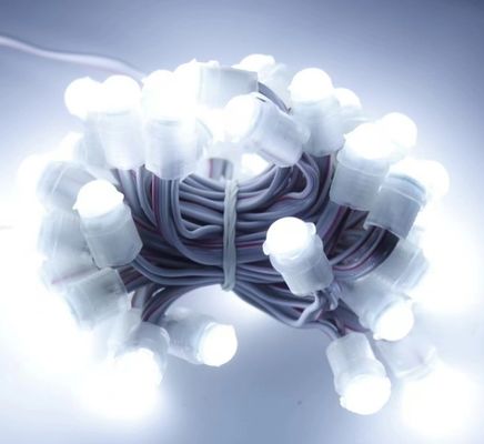 সাদা নেতৃত্বাধীন আলো বহিরঙ্গন জলরোধী 50 LEDs DC 12V 9mm নেতৃত্বাধীন পিক্সেল স্ট্রিং আলো
