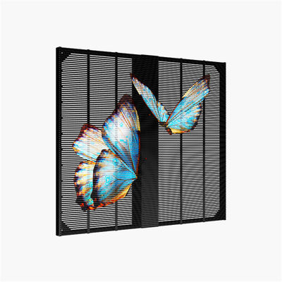 Transparent High Brightness Advertising IP67 RGB P3.91 Window Outdoor Indoor  LED Grille  Film Display