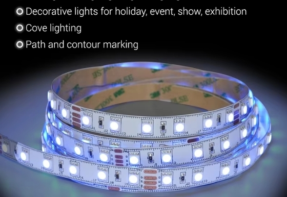 কারখানার পাইকারি মূল্য DC12V 60leds RGB ফুল কালার IP65 SMD3535 সুপার উজ্জ্বলতা LED স্ট্রিপ লাইট