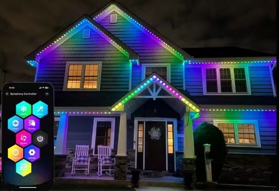 আরজিবি পয়েন্ট নেতৃত্বাধীন পিক্সেল লাইট ট্র্যাক আলোকসজ্জা বহিরঙ্গন ছাদ আলো সজ্জা