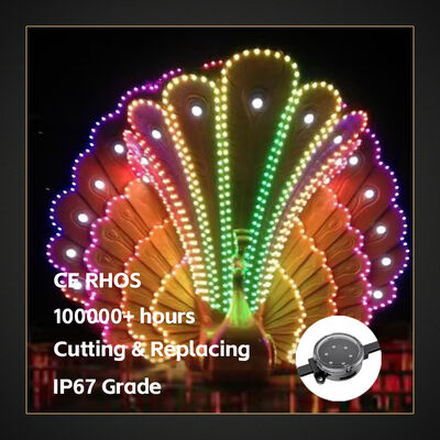 40মিমি IP67 LED বিন্দু আলো উৎস জলরোধী পিক্সেল আলো স্মার্ট কন্ট্রোল প্রোগ্রামযোগ্য RGB বিল্ডিং সম্মুখভাগ ব্রিজ ল্যান্ডস্কেপ সজ্জা আলো